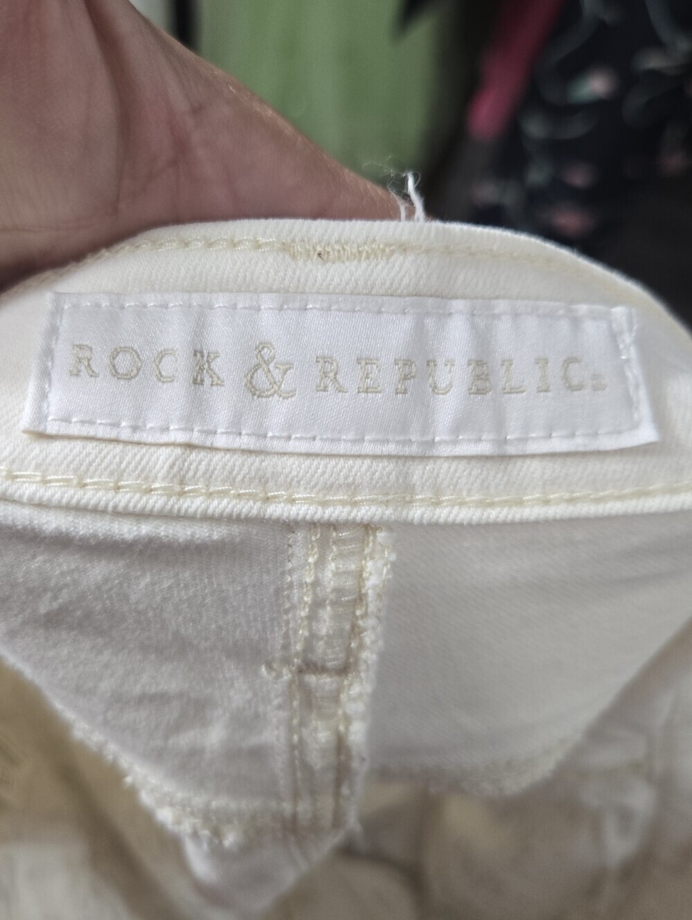Rock And Republic Women Berlin Skinny Jeans Ivory Color Sz 8 - Picture 3 of 11